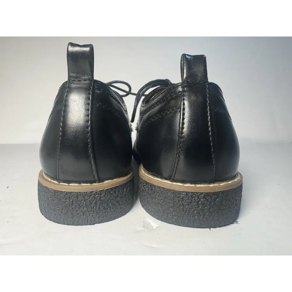 Deer Stags Zander Boys Dress Shoes Black Oxford Lace Up Size 4M Memory Foam